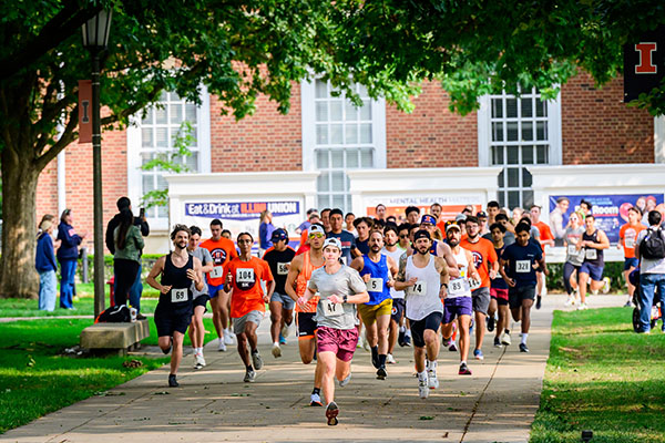 Students Running in a Race on Campus