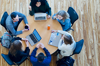 Students at table